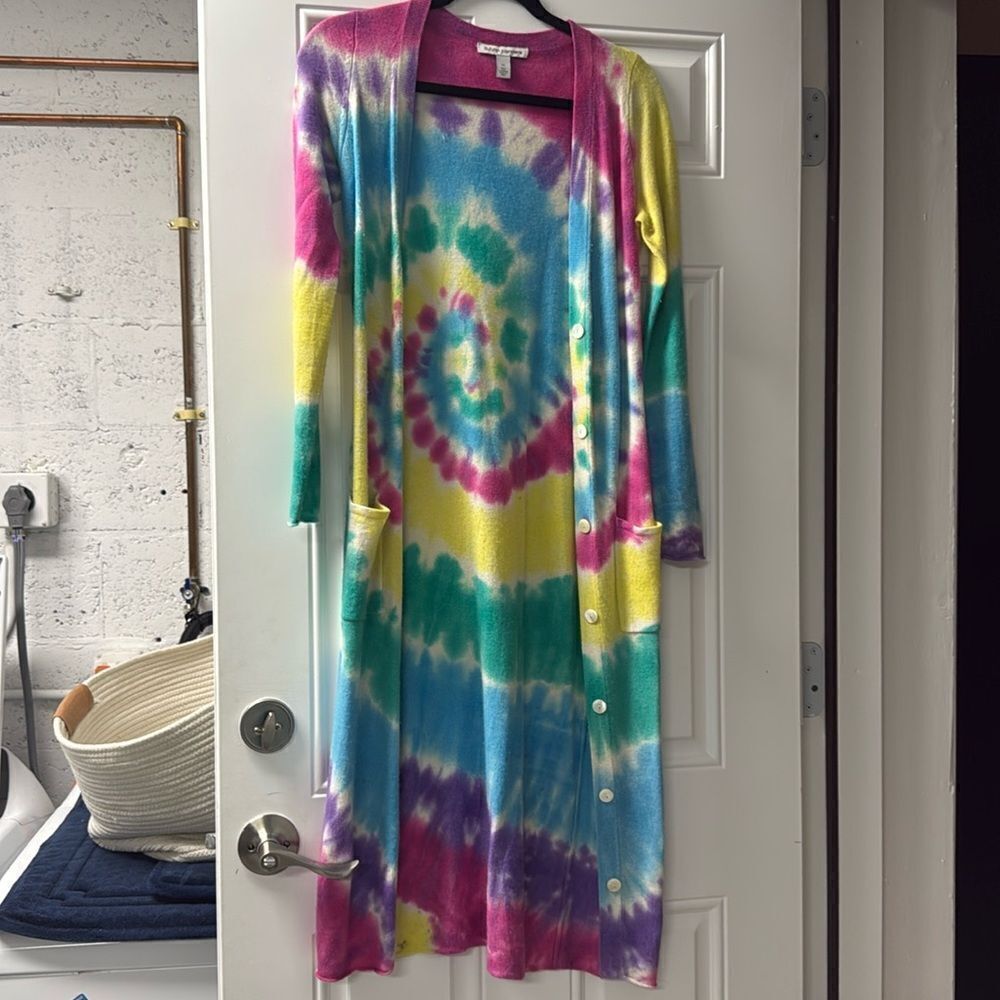 Tie Dye Duster - Long Cashmere Jacket - Size XS - Excellent Condition Sweater